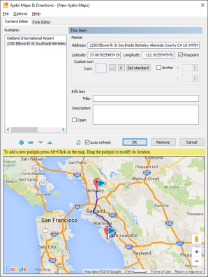 Maps & Directions Expression Web add-in